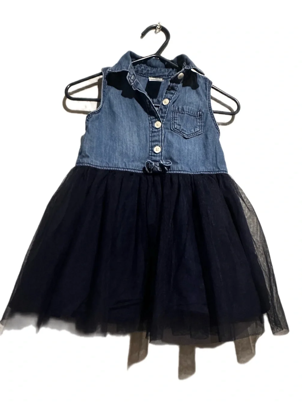 OshKosh B'gosh Denim Bodice Navy Tulle Dress